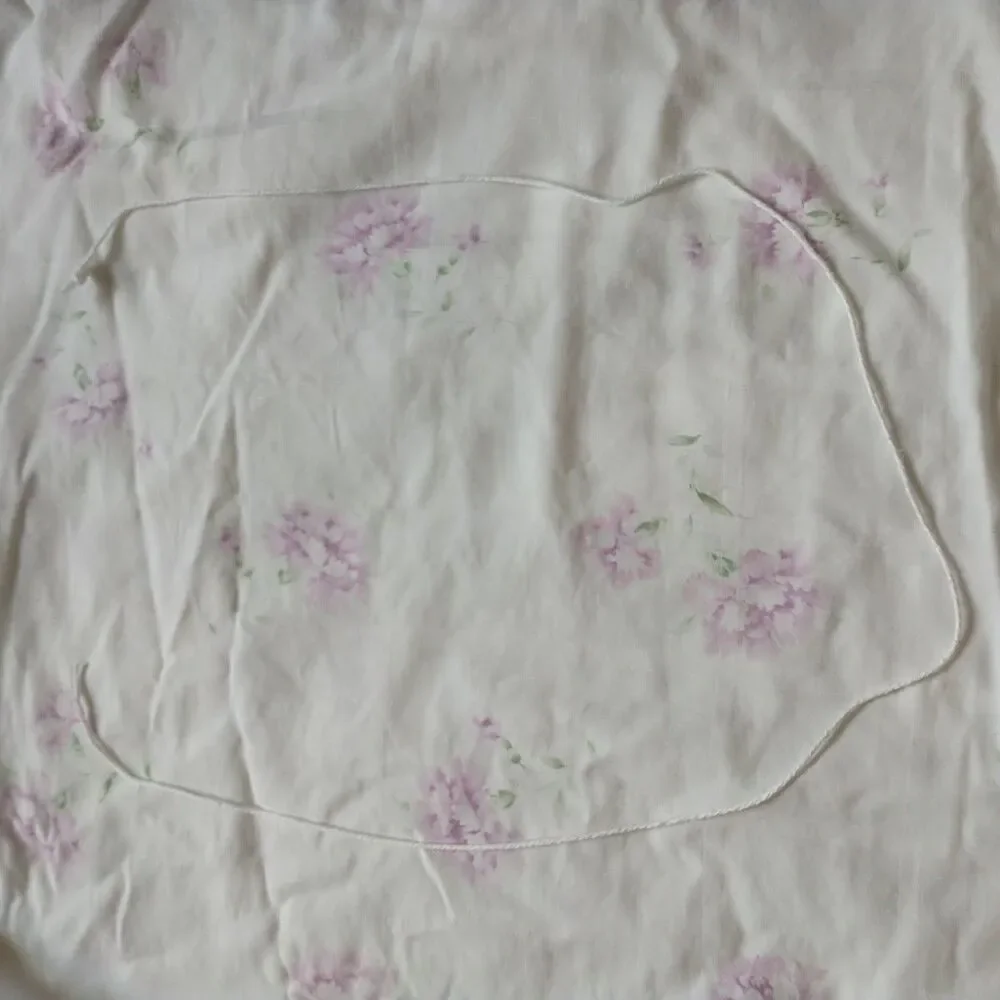 Ralph Lauren QUEEN FULL Solange Duvet Cover Floral White Pink Check Shabby Chic